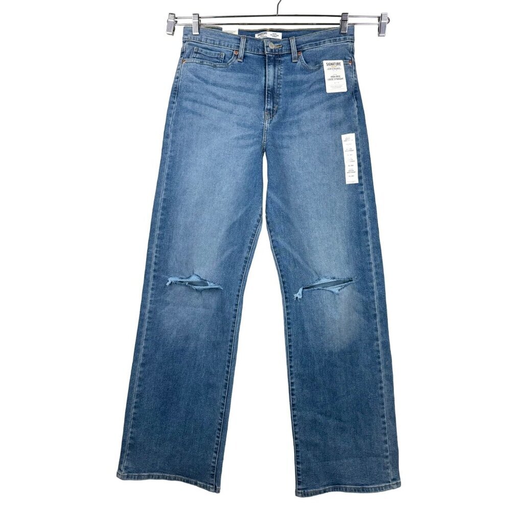 Signature by Levi Strauss Women's Heritage High-Rise Loose Straight sz 30